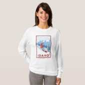 Snowboarder SceneIdahoVintage Reise-Plakat T-Shirt (Vorne ganz)