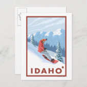 Snowboarder SceneIdahoVintage Reiseplakat Postkarte (Vorne/Hinten)