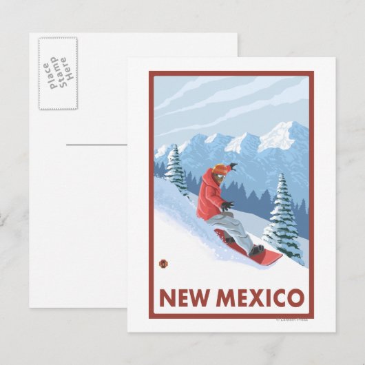 Snowboarder SceneNew Mexico Postkarte (Vorne/Hinten)