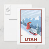 Snowboarder SceneUtah Postkarte (Vorne/Hinten)