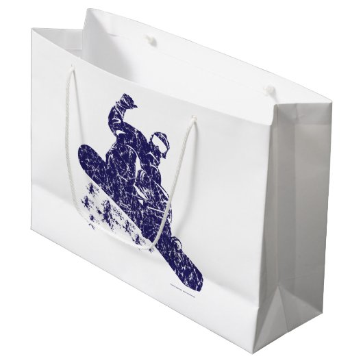 Snowboarder schnuppern High-Snow Drives Große Geschenktüte (Vorderseite Schrägansicht)