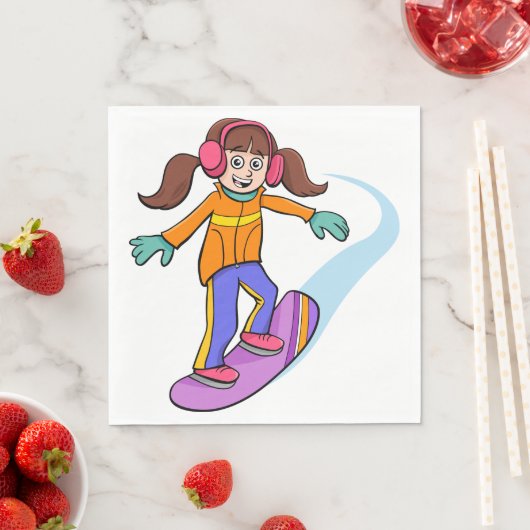 Snowboarder Serviette (Beispiel)