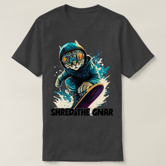 Snowboarder Shred the GNAR T-Shirt (Design vorne)