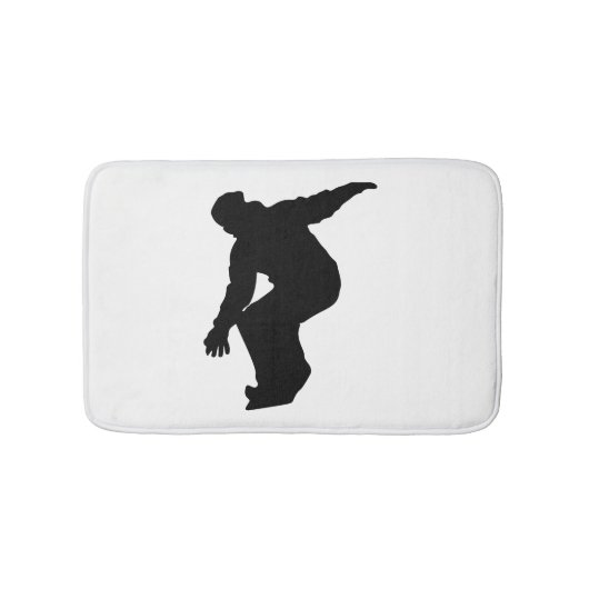 Snowboarder-Silhouette Badematte (Vorderseite)