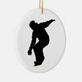 Snowboarder-Silhouette Keramikornament (Rechts)