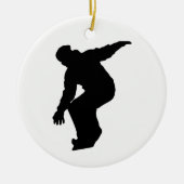 Snowboarder-Silhouette Keramikornament (Vorne)