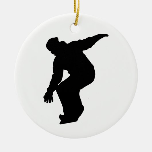 Snowboarder-Silhouette Keramikornament (Vorne)