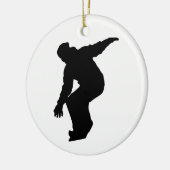 Snowboarder-Silhouette Keramikornament (Links)