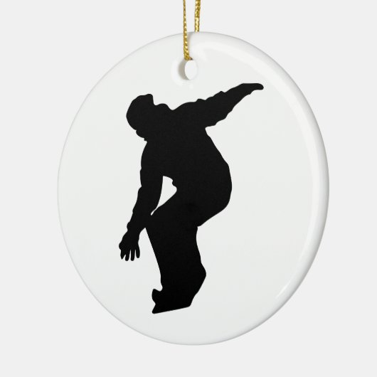 Snowboarder-Silhouette Keramikornament (Links)