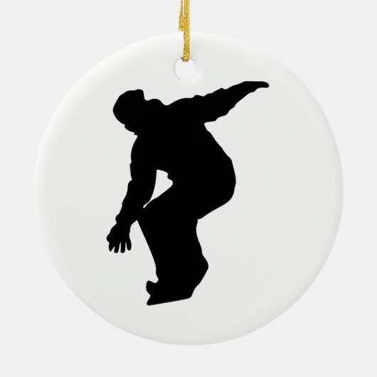 Snowboarder-Silhouette Keramikornament (Hinten)