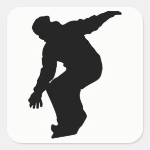 Snowboarder-Silhouette Quadratischer Aufkleber