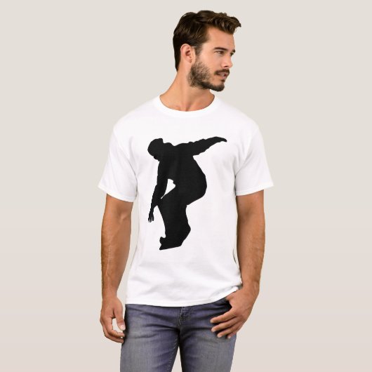 Snowboarder-Silhouette T-Shirt (Vorne ganz)