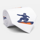 Snowboarder-Silhouette - Wählen Sie die Hintergrun Krawatte (Gerollt)