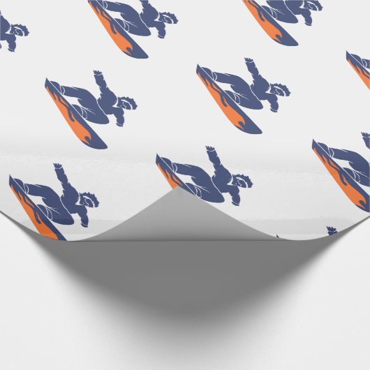 Snowboarder-Silhouette - Wählen Sie Hintergrundfar Geschenkpapier (Ecke)