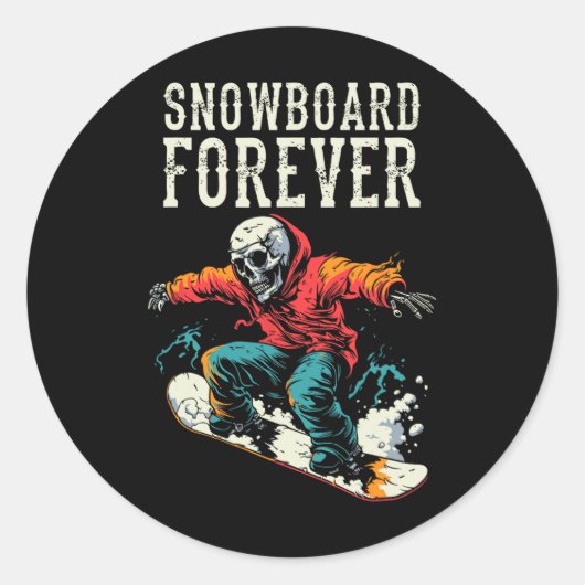 Snowboarder Skeleton - Snowboarding Winter Sports Runder Aufkleber (Vorderseite)