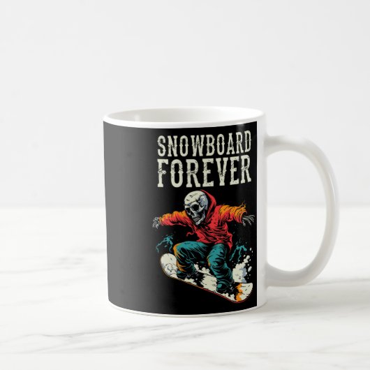 Snowboarder Skelett - Wintersport Snowboarden Kaffeetasse (Rechts)
