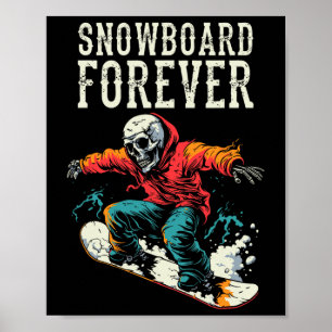 Snowboarder Skelett - Wintersport Snowboarden Poster