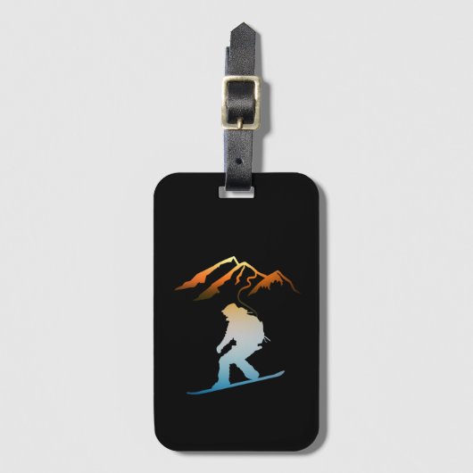 Snowboarder, Ski, Snowboard Gepäckanhänger (Vorderseite Vertikal)