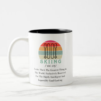 Snowboarder Skifahren Vintage Instruktor Vater ode Zweifarbige Tasse