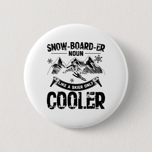 Snowboarder | Skiwinterschnee - Geschenke für Apre Button (Vorderseite)