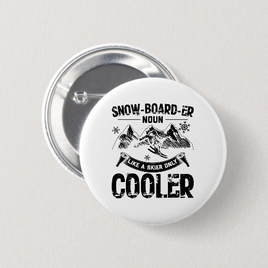 Snowboarder | Skiwinterschnee - Geschenke für Apre Button (Vorne & Hinten)