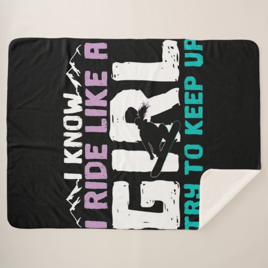 Snowboarder Snowboard Blanket Sherpadecke (Vorderseite (Horizontal))