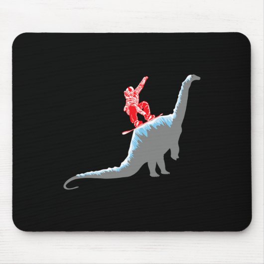 Snowboarder Snowboarden Berg Snowboard Dinosa Mousepad (Vorne)