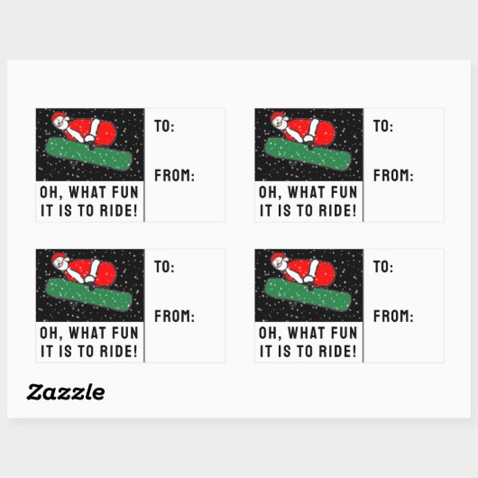 Snowboarder Snowboarden Holiday Geschenketiketten Rechteckiger Aufkleber (Blatt)