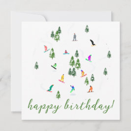Snowboarder Snowboarden Illustration Geburtstag
