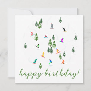 Snowboarder Snowboarden Illustration Geburtstag