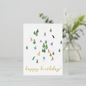 Snowboarder Snowboarden Illustration Geburtstag Folien Feiertagspostkarte (Stehend vorne)