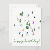 Snowboarder Snowboarden Illustration Geburtstag Postkarte (Vorne/Hinten)