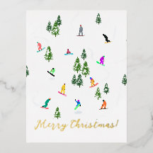 Snowboarder Snowboarden Illustration Weihnachten