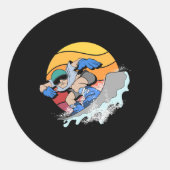 Snowboarder Snowboarden Winter Sport Retro Snowbo Runder Aufkleber (Vorderseite)