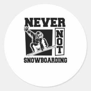 Snowboarder Snowboarden - Wintersportsnowboard Runder Aufkleber