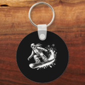 Snowboarder Snowboarden Winterwanderweg Downhill H Schlüsselanhänger (Vorderseite)