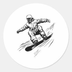 Snowboarder Snowboarder-Piste Runder Aufkleber