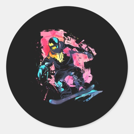 Snowboarder Snowboarder Slopestyle Runder Aufkleber (Vorderseite)