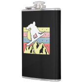 Snowboarder Snowboarder Snowboard Retro Flachmann (Links)