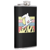 Snowboarder Snowboarder Snowboard Retro Flachmann (Rechts)