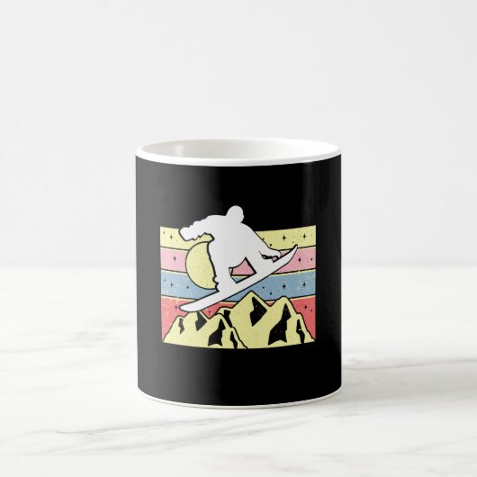 Snowboarder Snowboarder Snowboard Retro Kaffeetasse (Mittel)