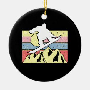Snowboarder Snowboarder Snowboard Retro Keramik Ornament