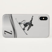 Snowboarder Sports Snowboard Monogram Case-Mate iPhone Hülle (Rückseite (Horizontal))