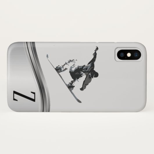 Snowboarder Sports Snowboard Monogram Case-Mate iPhone Hülle (Rückseite (Horizontal))