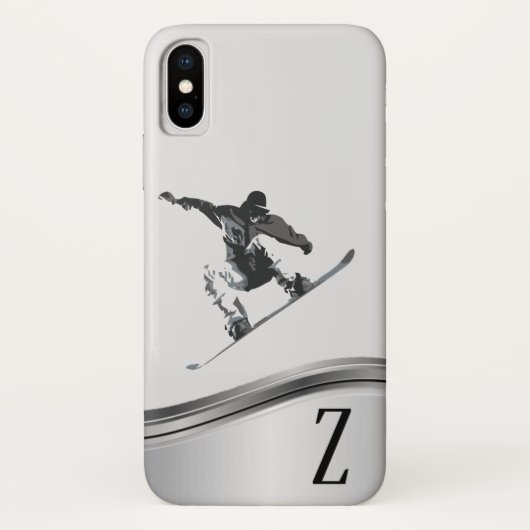 Snowboarder Sports Snowboard Monogram Case-Mate iPhone Hülle (Rückseite)