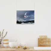 Snowboarder springen in der Luft und machen eine H Poster (Küche)