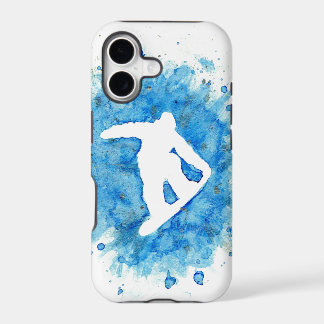 Snowboarder springen Telefon-Kasten