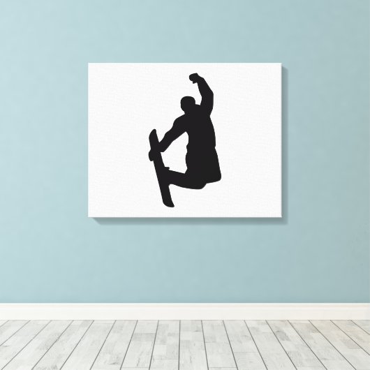 Snowboarder Sprung Leinwanddruck (Insitu (Holzboden))