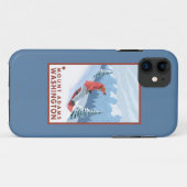 Snowboarder-Szene - Berg Adams, Washington Case-Mate iPhone Hülle (Rückseite (Horizontal))