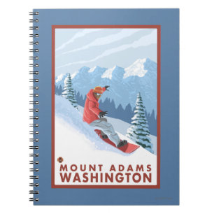 Snowboarder-Szene - Berg Adams, Washington Notizblock